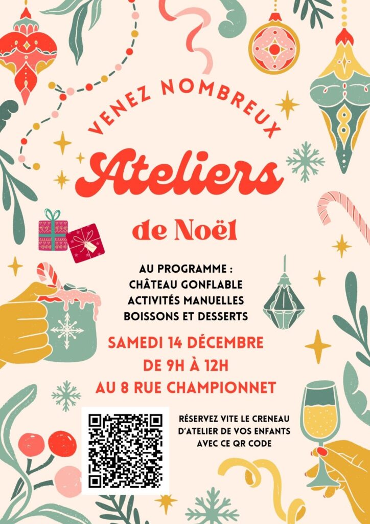 Atelier de noël 2024 QR code pour les inscriptions